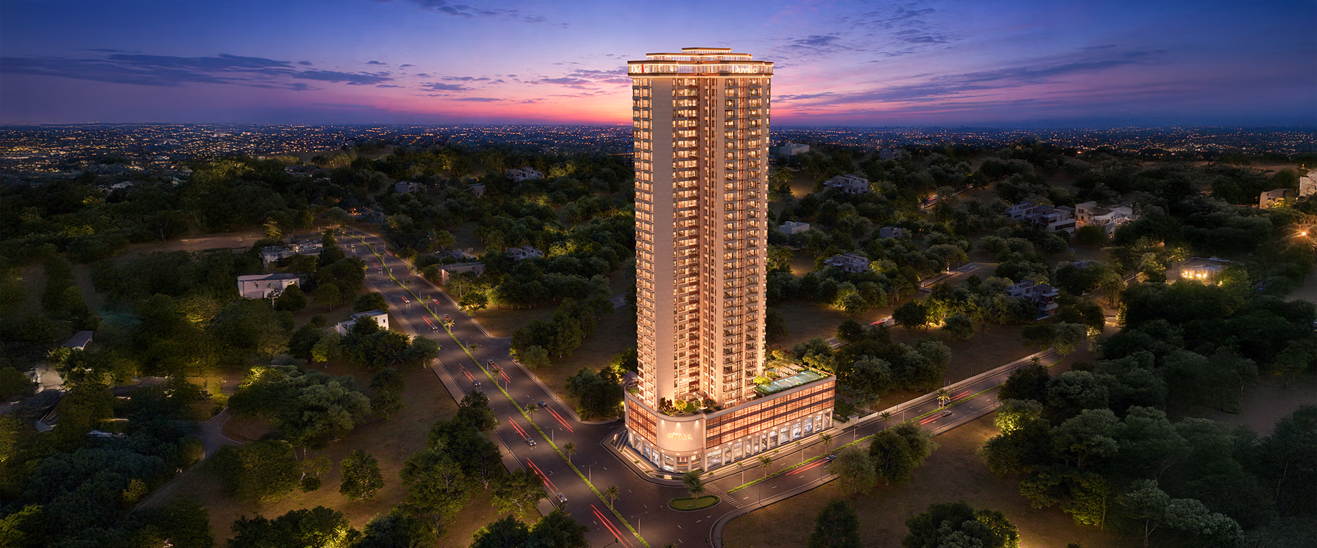 Duville Avira Tower at Twilight